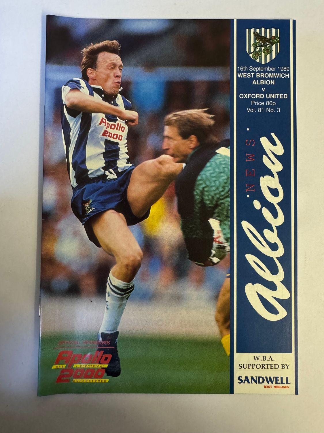 WBA v Oxford 16/9/89
