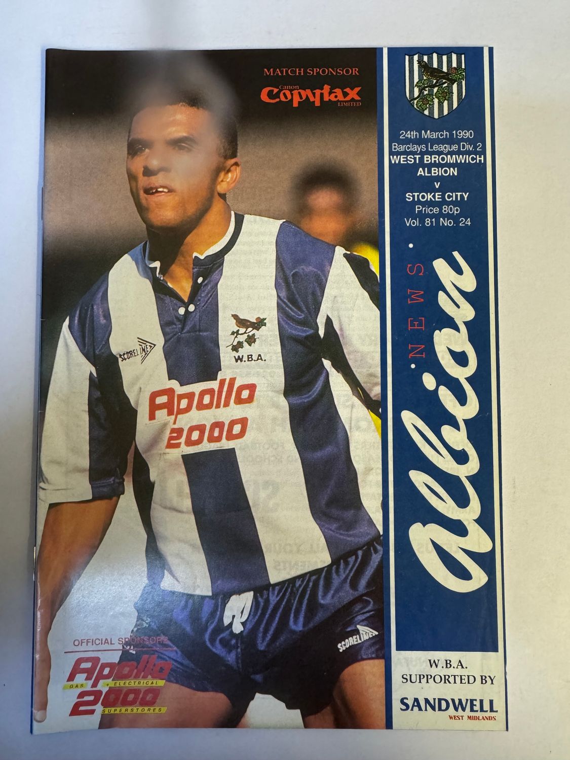 WBA v Stoke 24/3/90