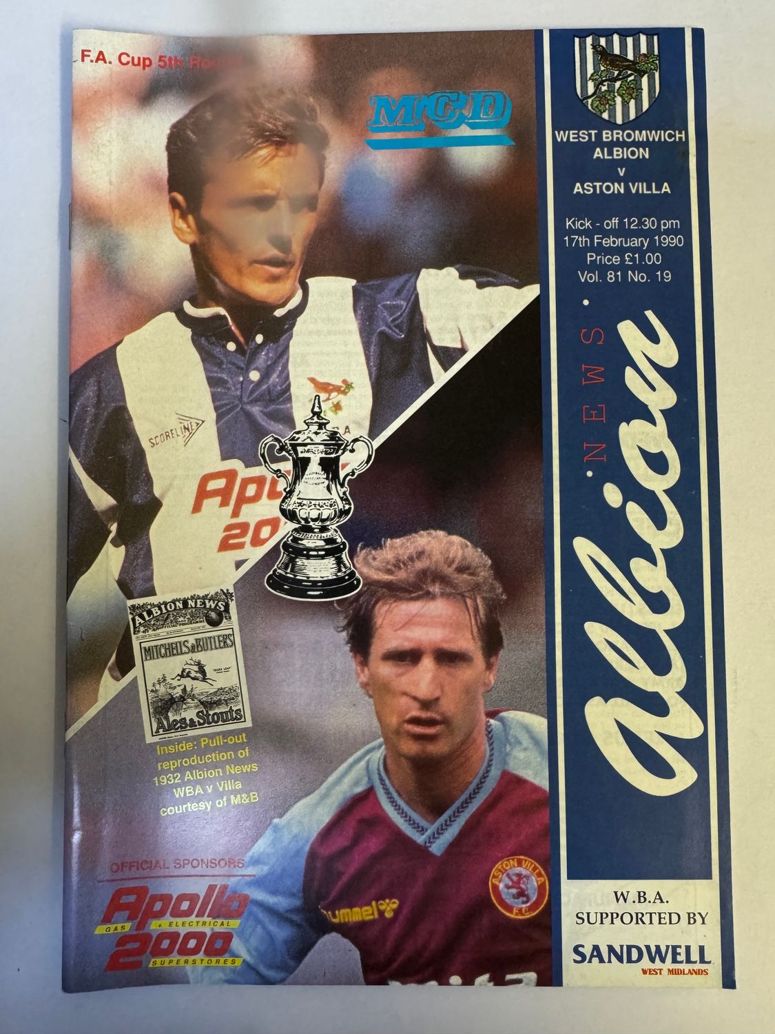 WBA v Aston Villa 17/2/90
