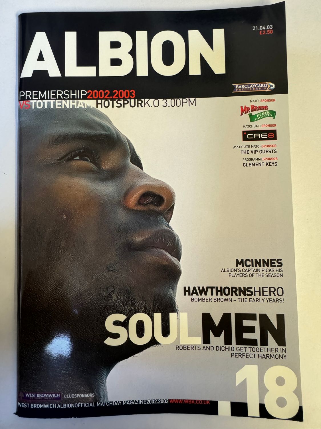 WBA v Tottenham Hotspur 21/4/03