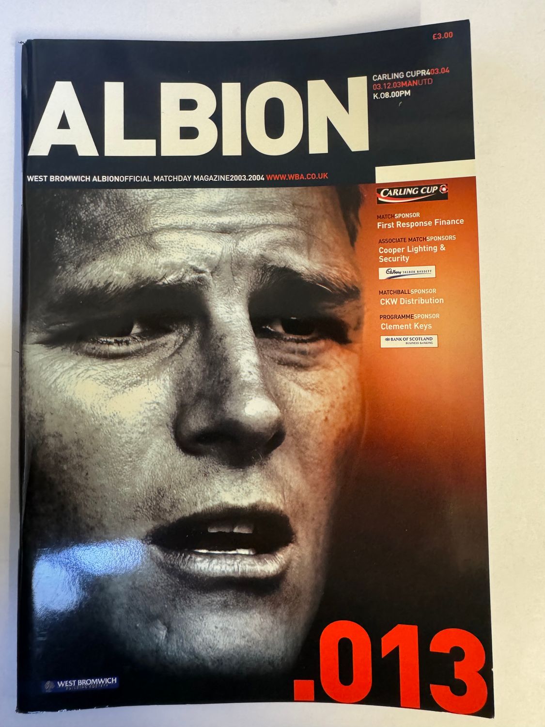 WBA v Manchester Utd 3/12/03