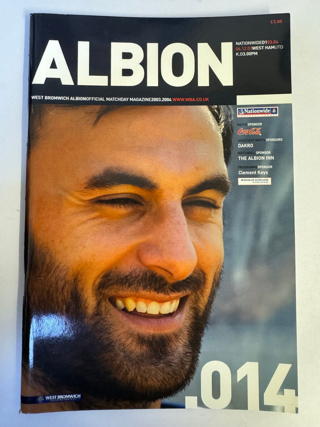 WBA v West Ham Utd 6/12/03