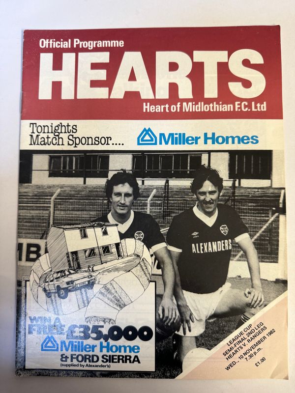 Hearts v Rangers - 10/11/82