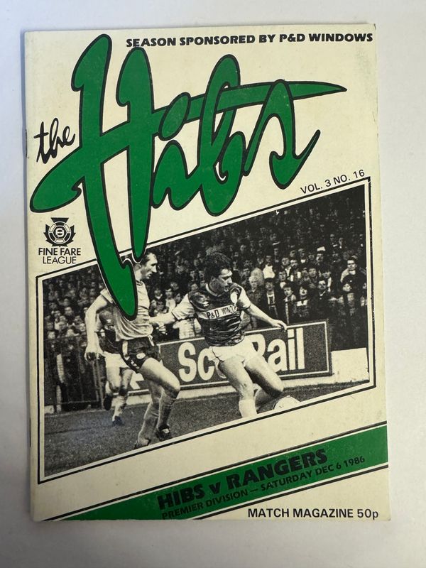 Hibernian v Rangers - 6/12/86