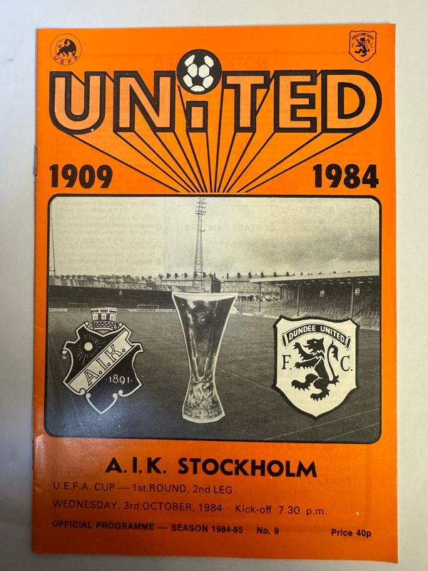 Dundee United v AIK Stockholm - 3/10/84
