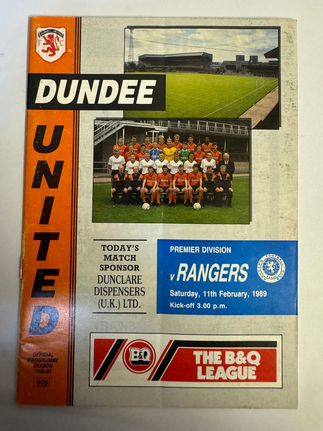 Dundee United v Rangers - 11/2/89