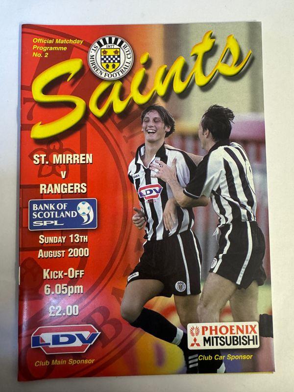 St Mirren v Rangers - 13/8/00