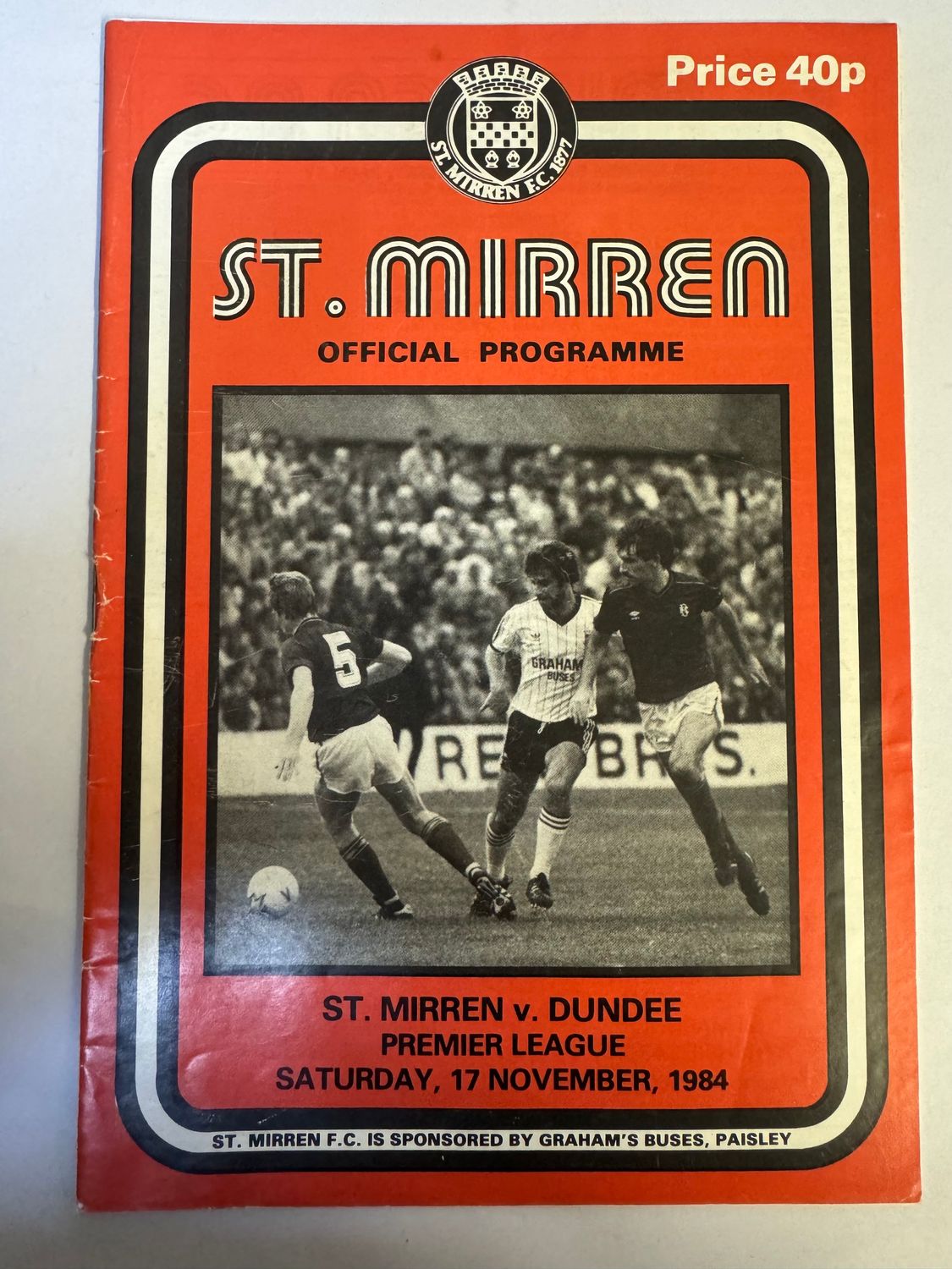 St Mirren v Dundee - 17/11/84
