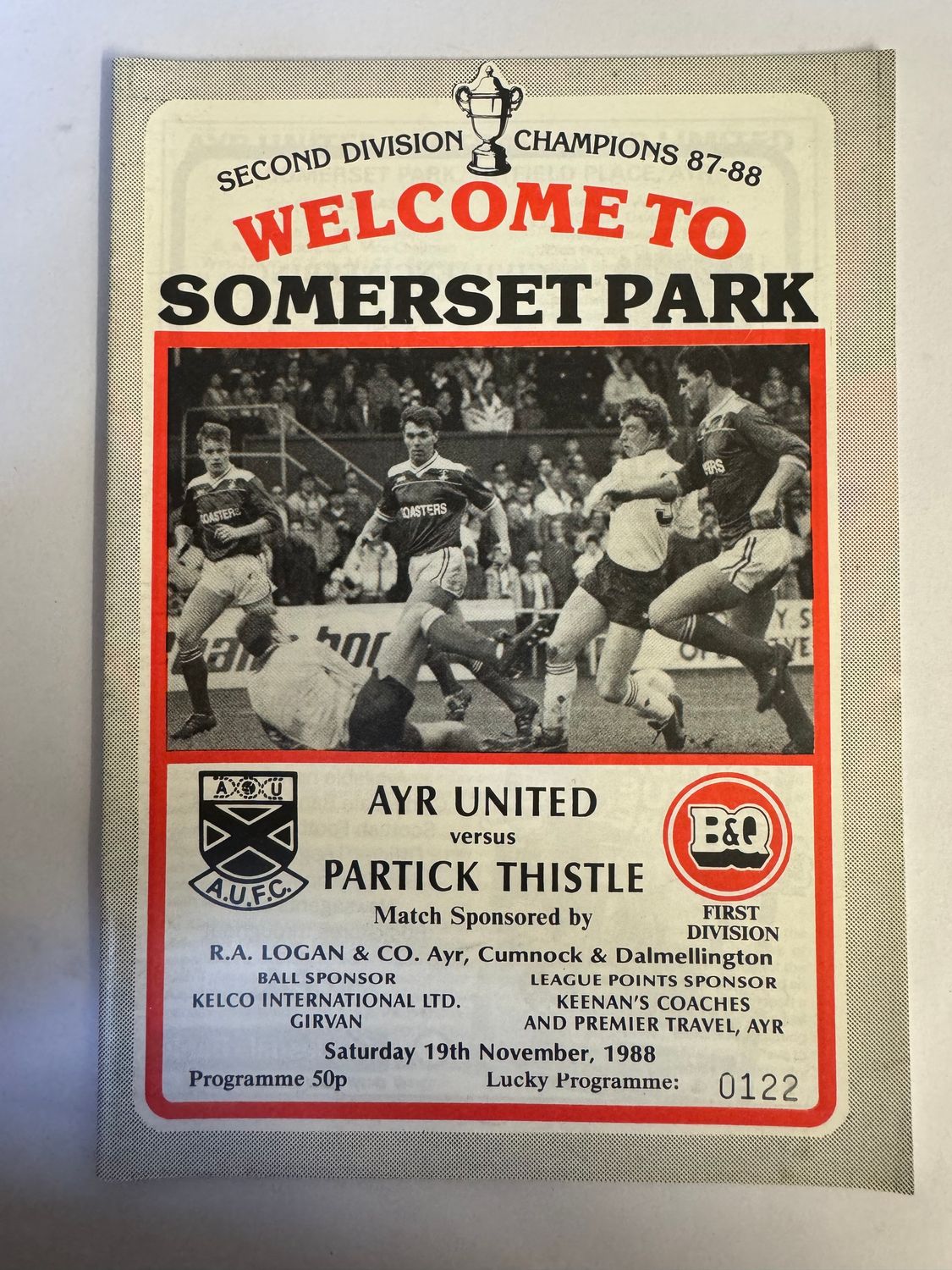 Ayr United v Partick - 19/11/88