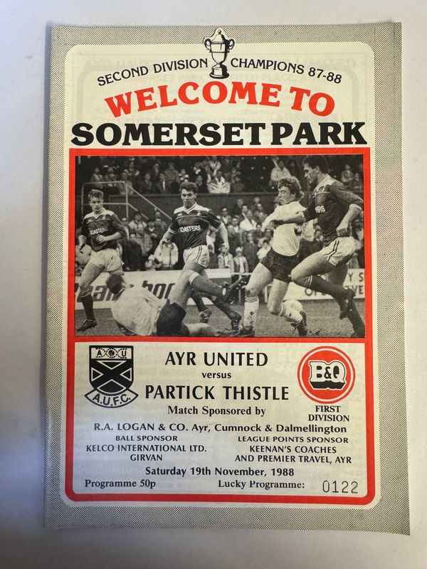 Ayr United v Partick - 19/11/88