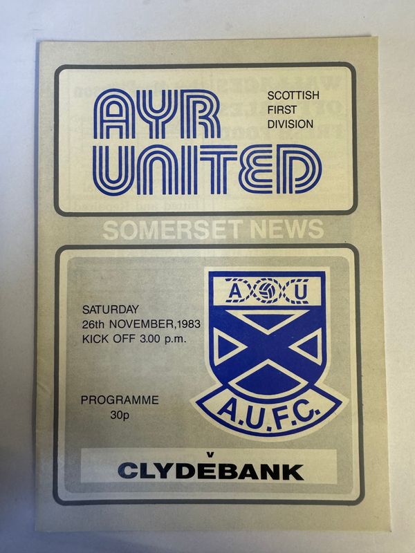 Ayr United v Clydebank - 26/11/83