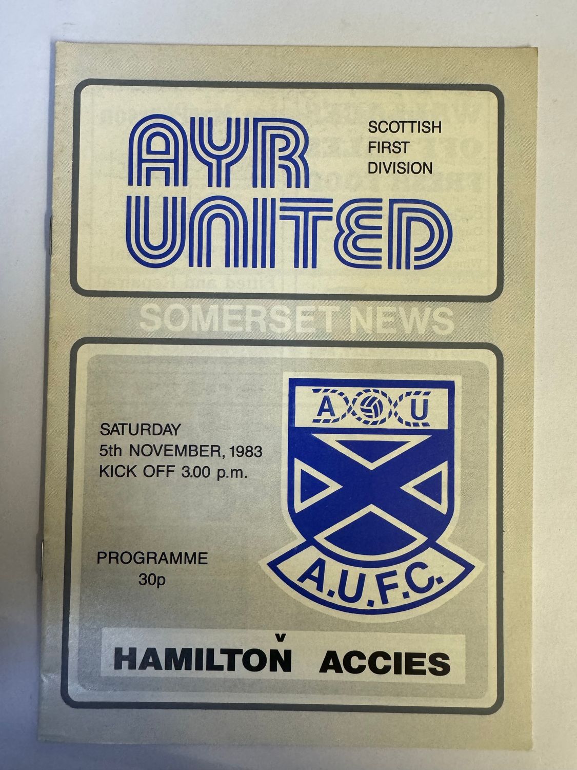 Ayr United v Hamilton - 5/11/83