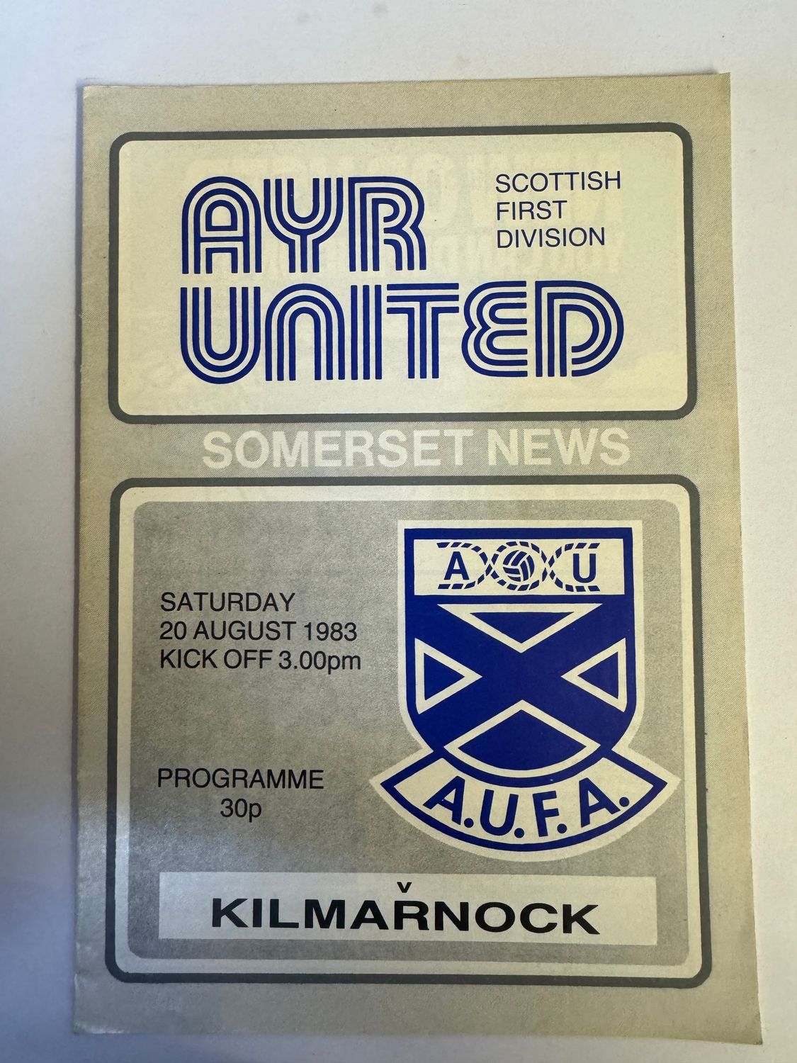 Ayr United v Kilmarnock - 20/8/83