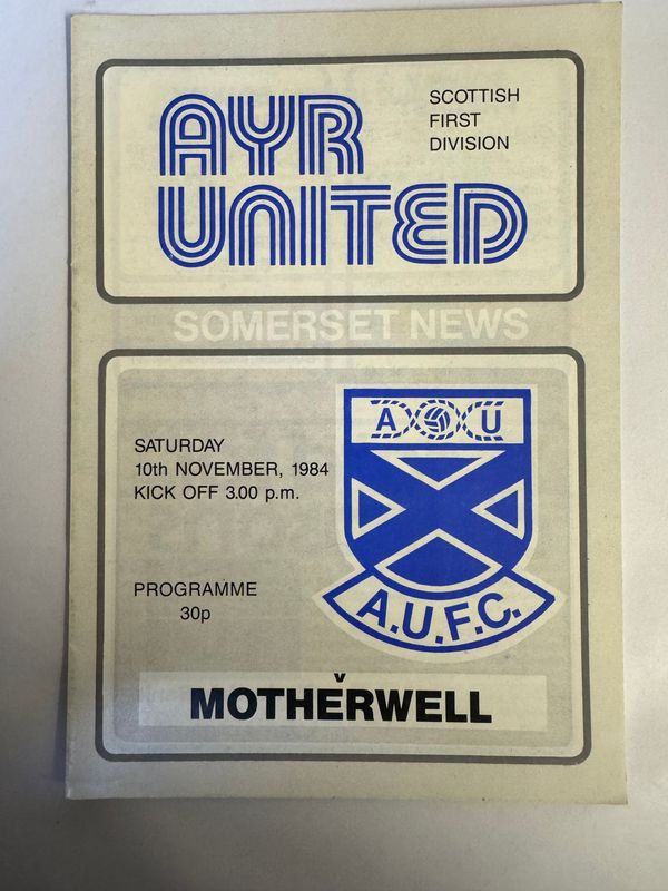 Ayr United v Motherwell - 10/11/84