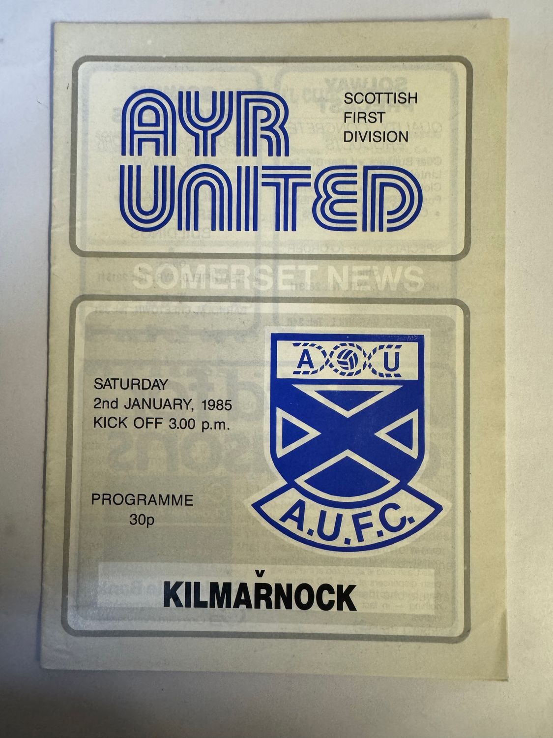 Ayr United v Kilmarnock - 2/1/85