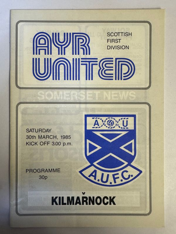 Ayr United v Kilmarnock - 30/3/85