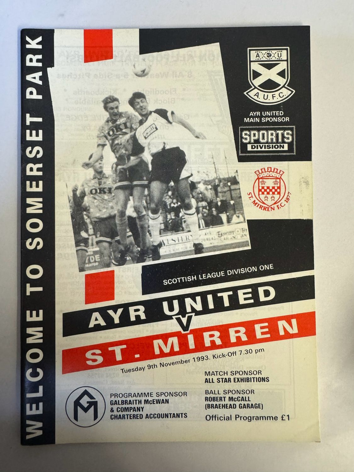 Ayr United v St.Mirren - 9/11/93