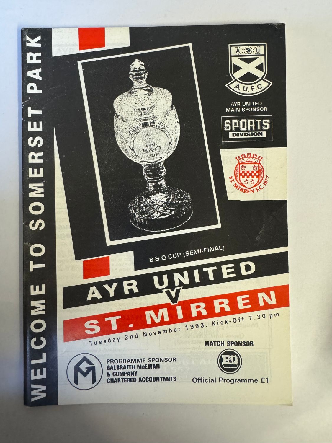 Ayr United v St.Mirren - 2/11/93