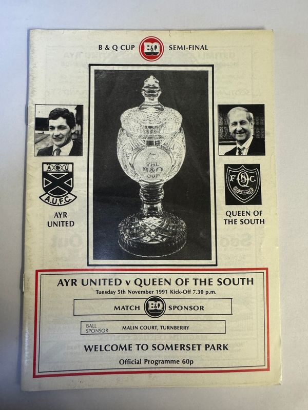 Ayr United v Queen of the South - 5/11/91