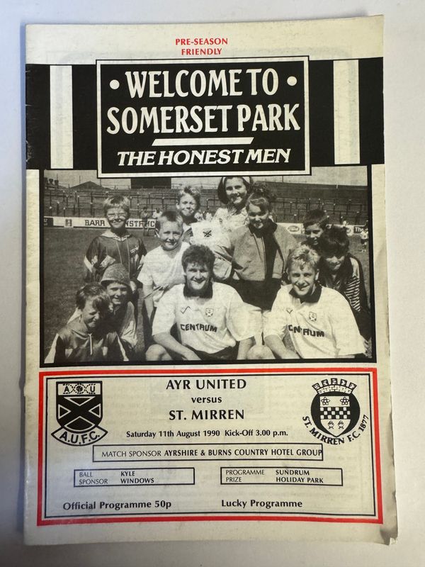 Ayr United v St.Mirren - 11/8/90