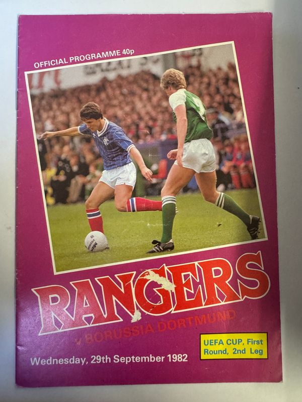 Rangers v Borussia Dortmund - 29/9/82