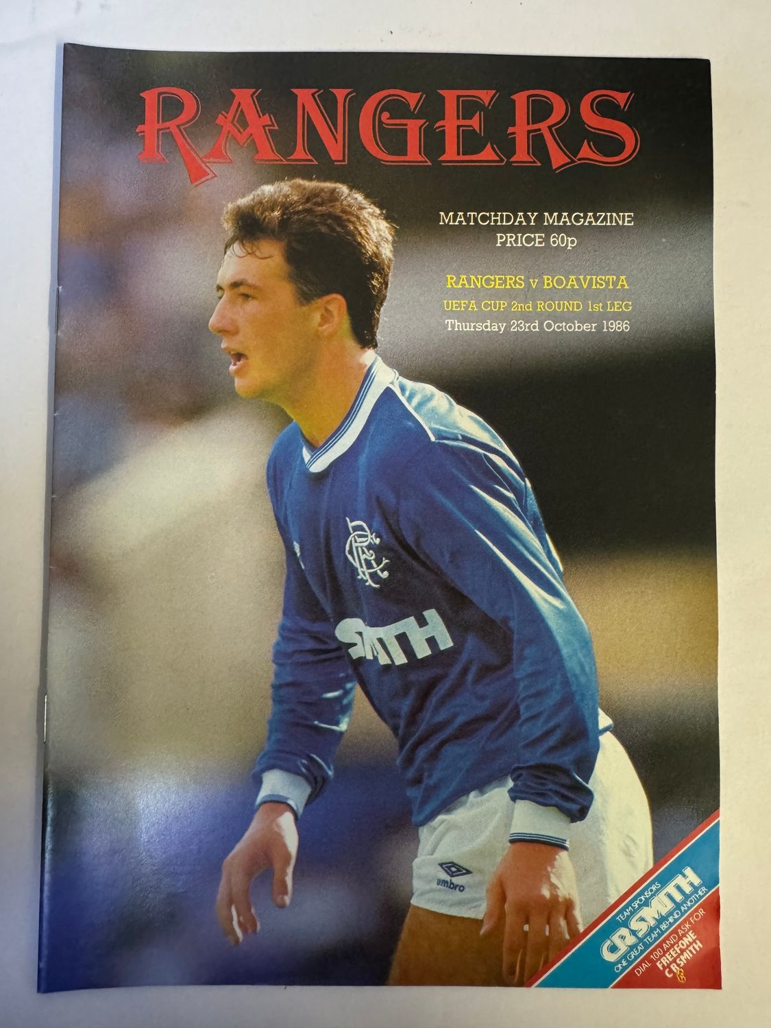 Rangers v Boavista - 23/10/86