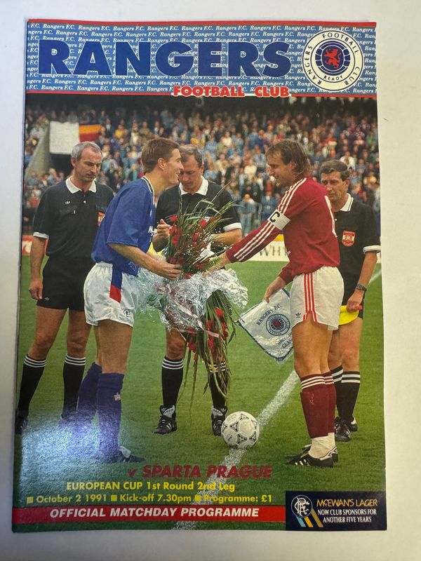 Rangers v Sparta Prague - 2/10/91