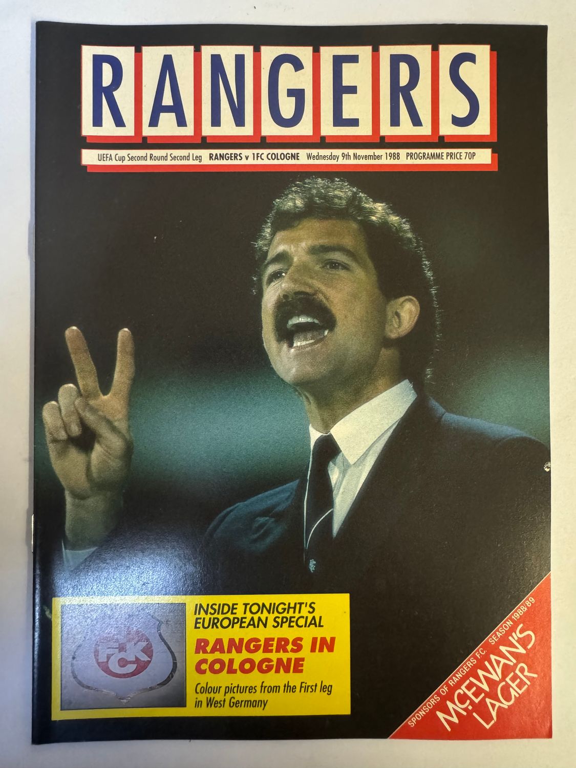 Rangers v FC Cologne - 9/11/88