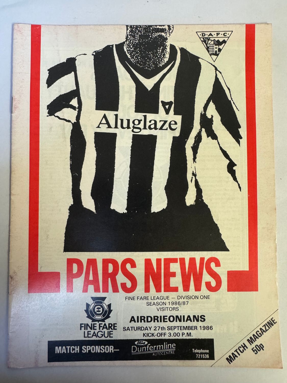 Dunfermline v Airdrie - 27/9/86