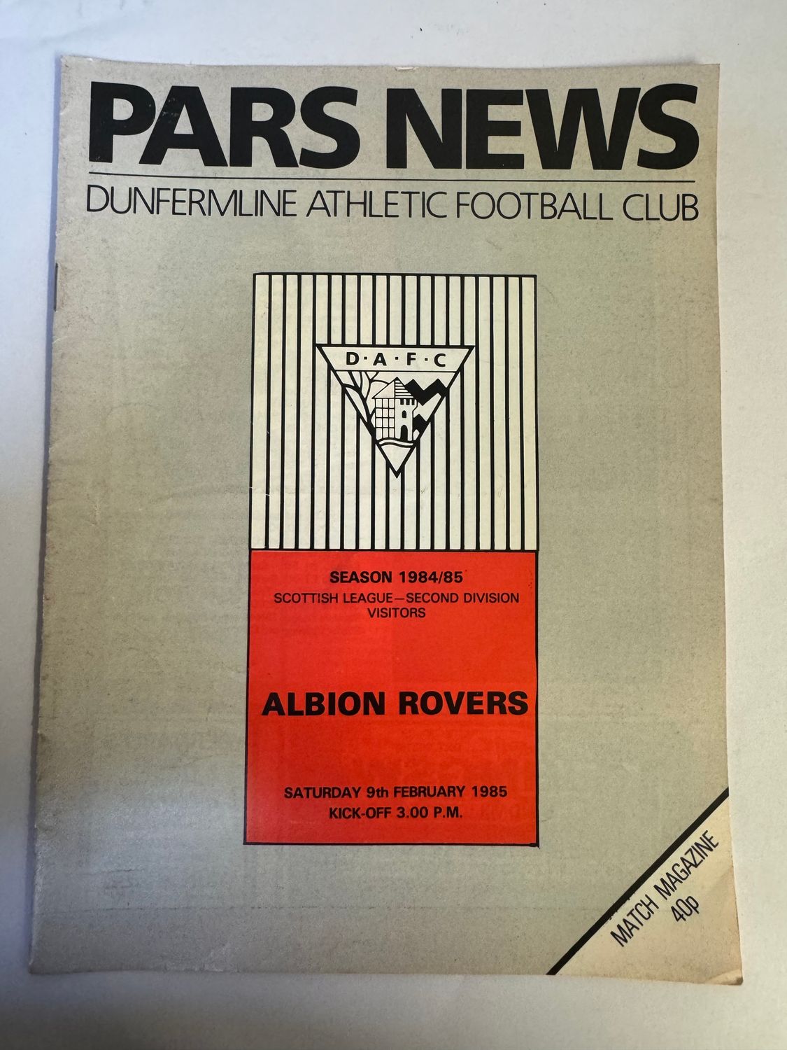 Dunfermline v Albion Rovers - 9/2/85