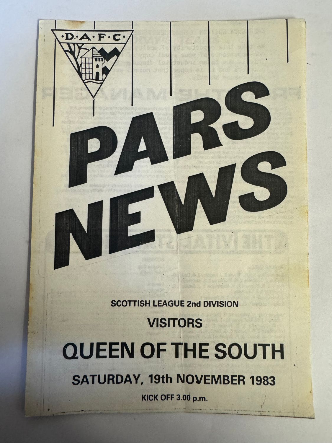 Dunfermline v Queen of the South - 19/11/83