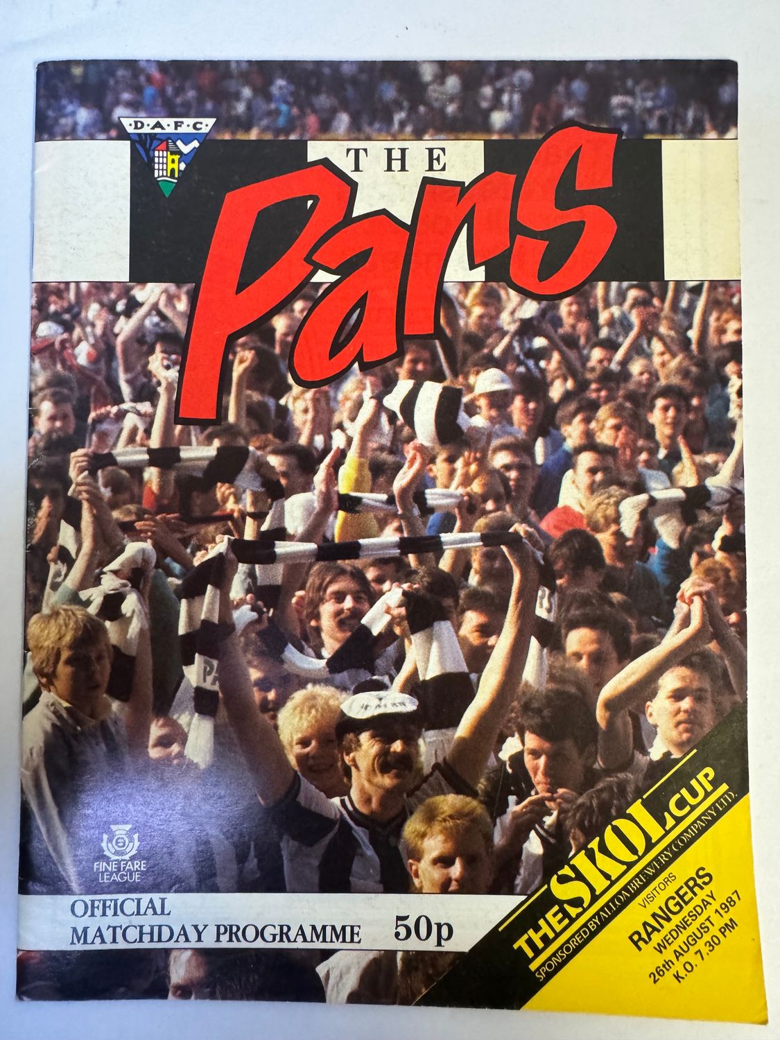 Dunfermline v Rangers - 26/8/87