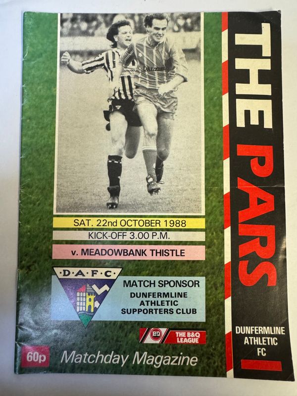 Dunfermline v Meadowbank - 22/10/88