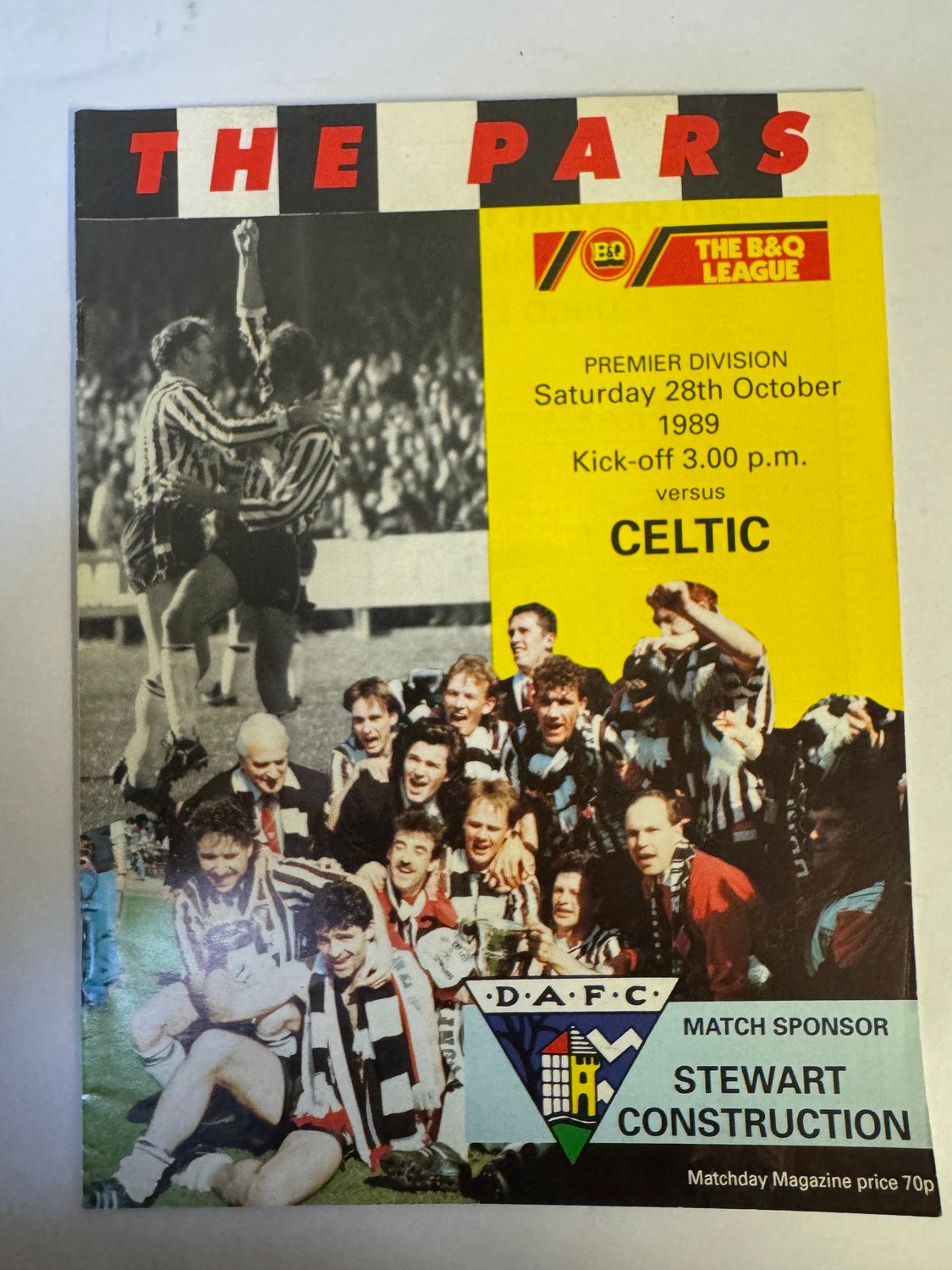 Dunfermline v Celtic - 28/10/89