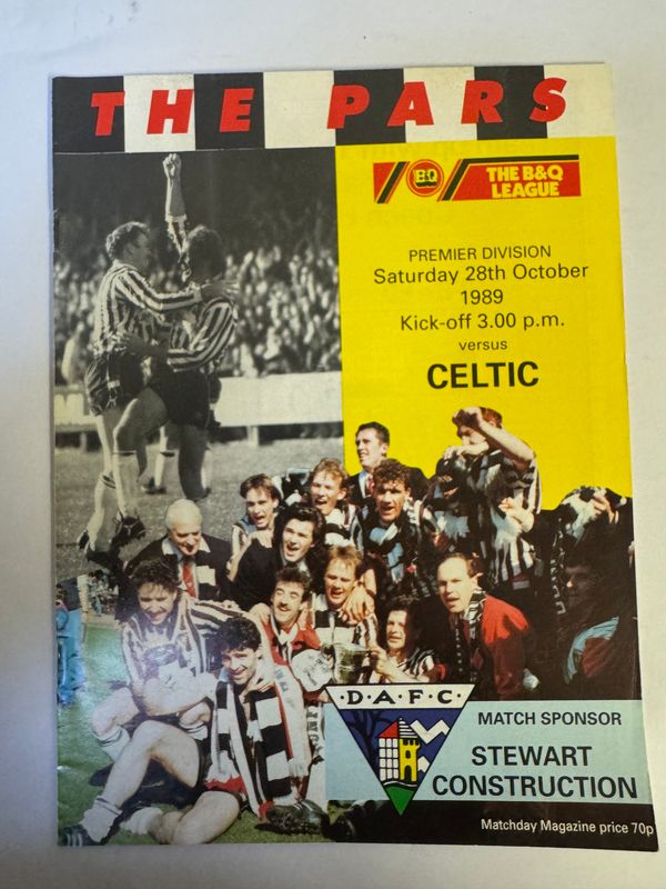 Dunfermline v Celtic - 28/10/89