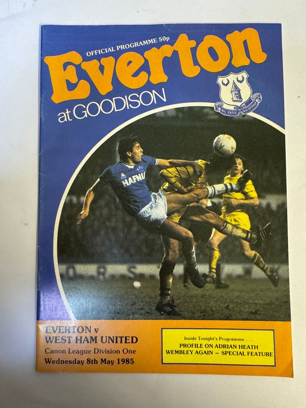 Everton v West Ham  - 8/5/85