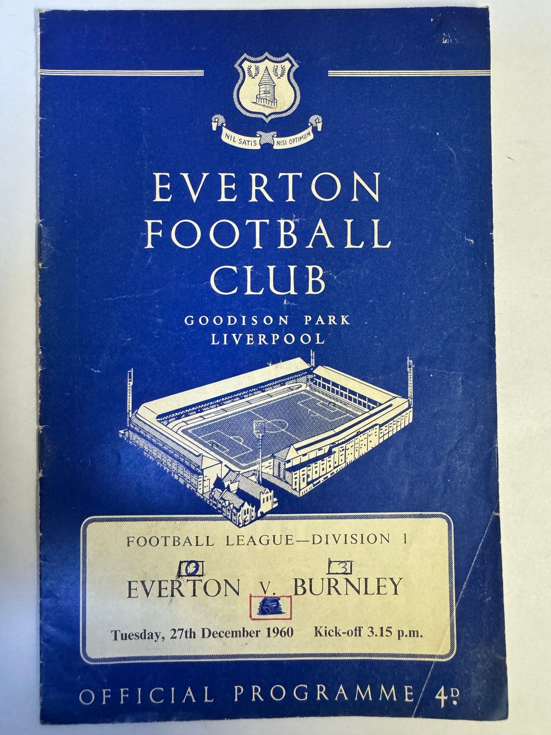 Everton v Burnley - 27/12/60