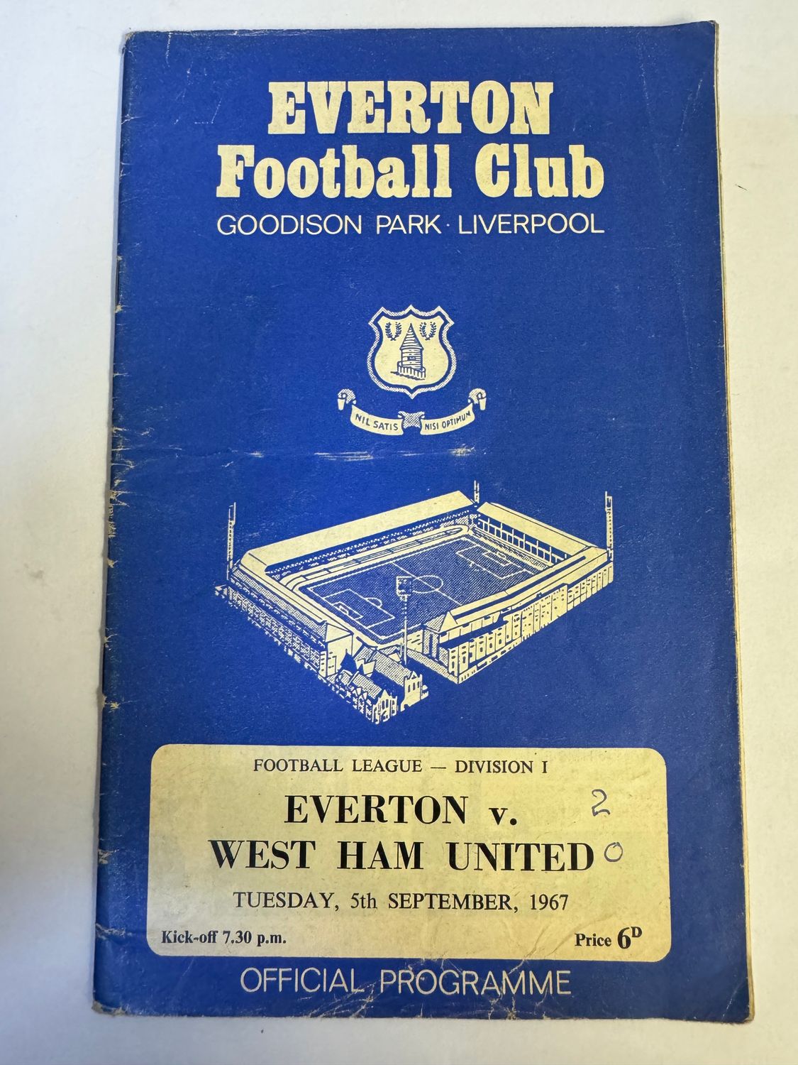 Everton v West Ham - 5/9/67