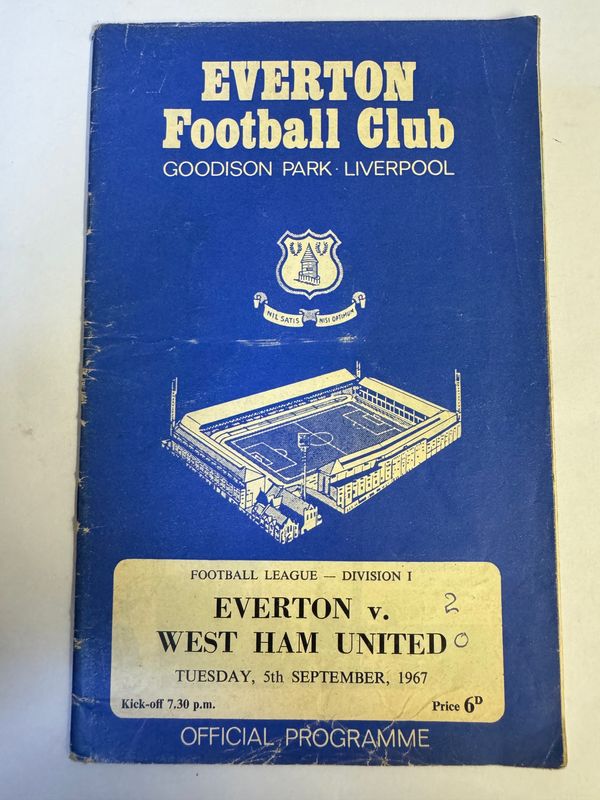 Everton v West Ham - 5/9/67