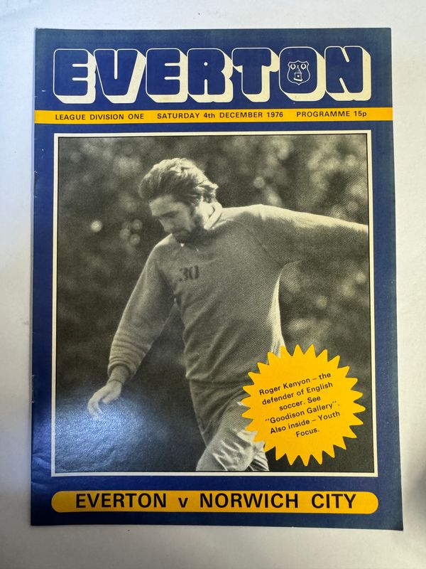 Everton v Norwich - 4/12/76