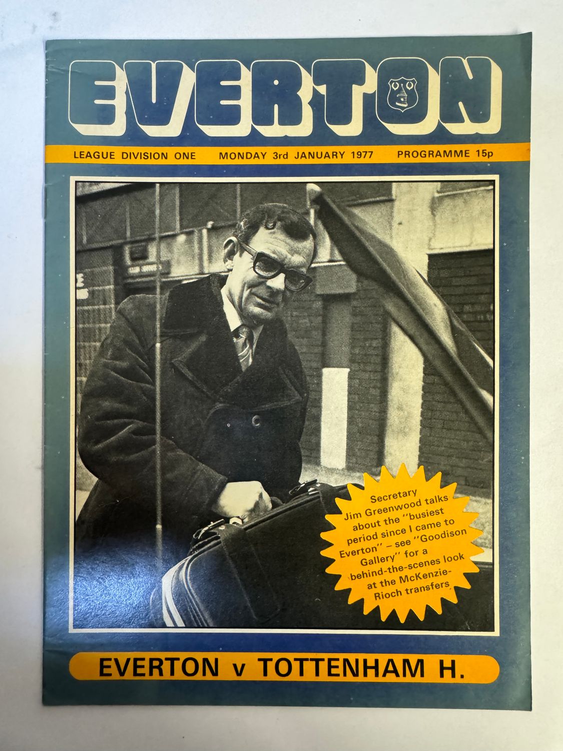 Everton v Tottenham Hotspur - 3/1/77