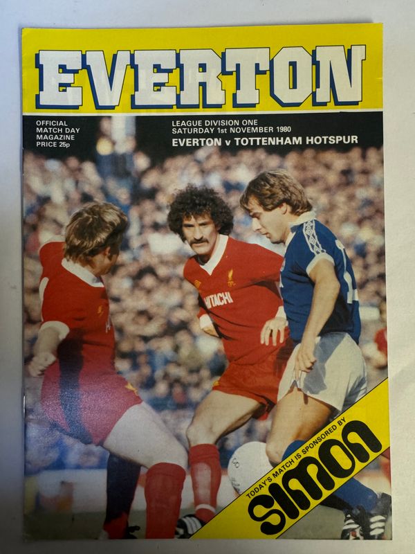 Everton v Tottenham Hotspur - 1/11/80