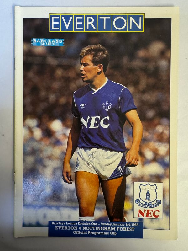 Everton v Nottingham Forest - 3/1/88