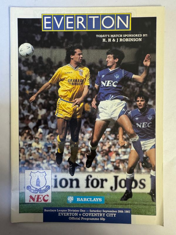 Everton v Coventry - 26/9/87