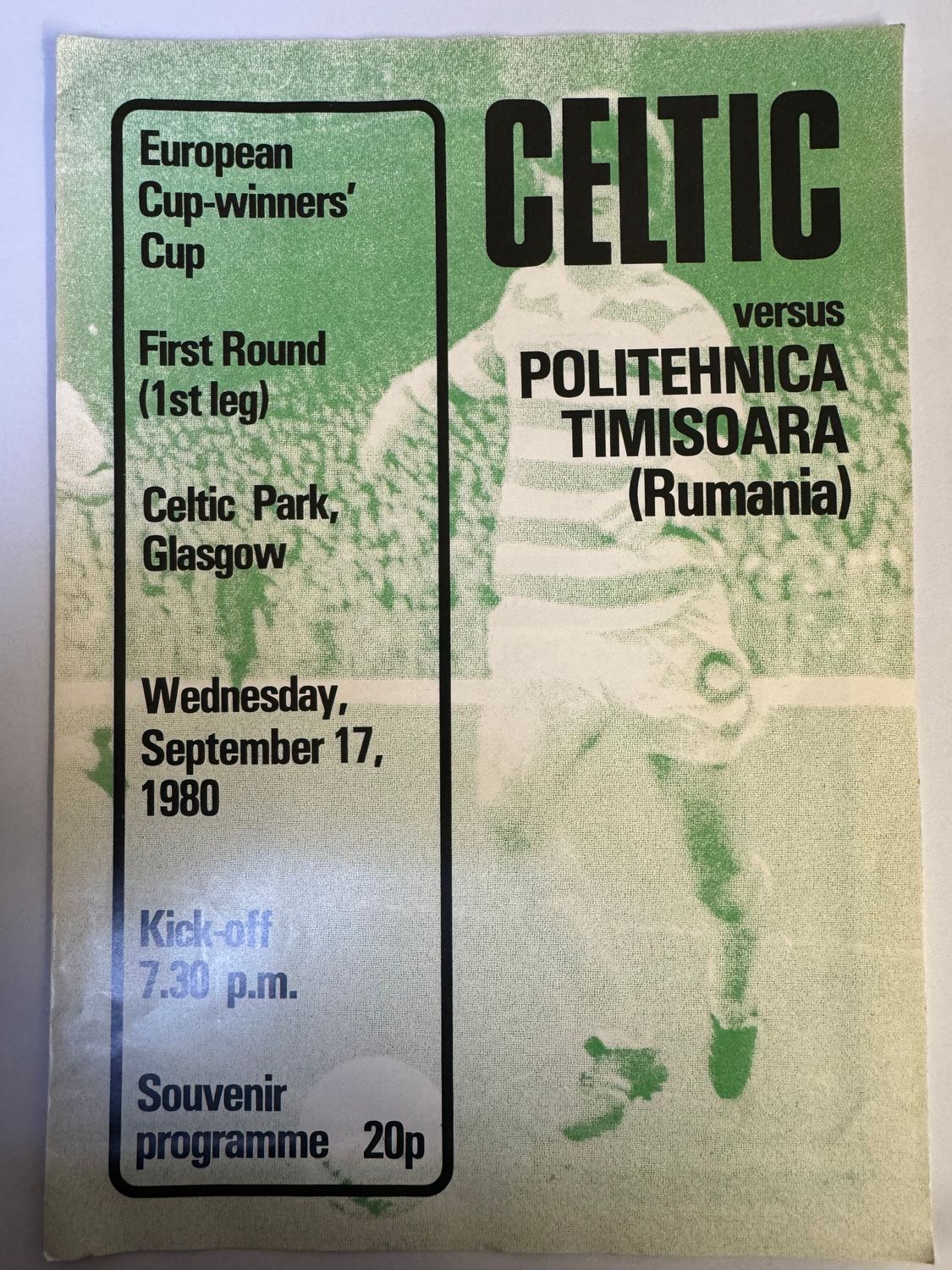 Celtic v Timisoara - 17/9/80