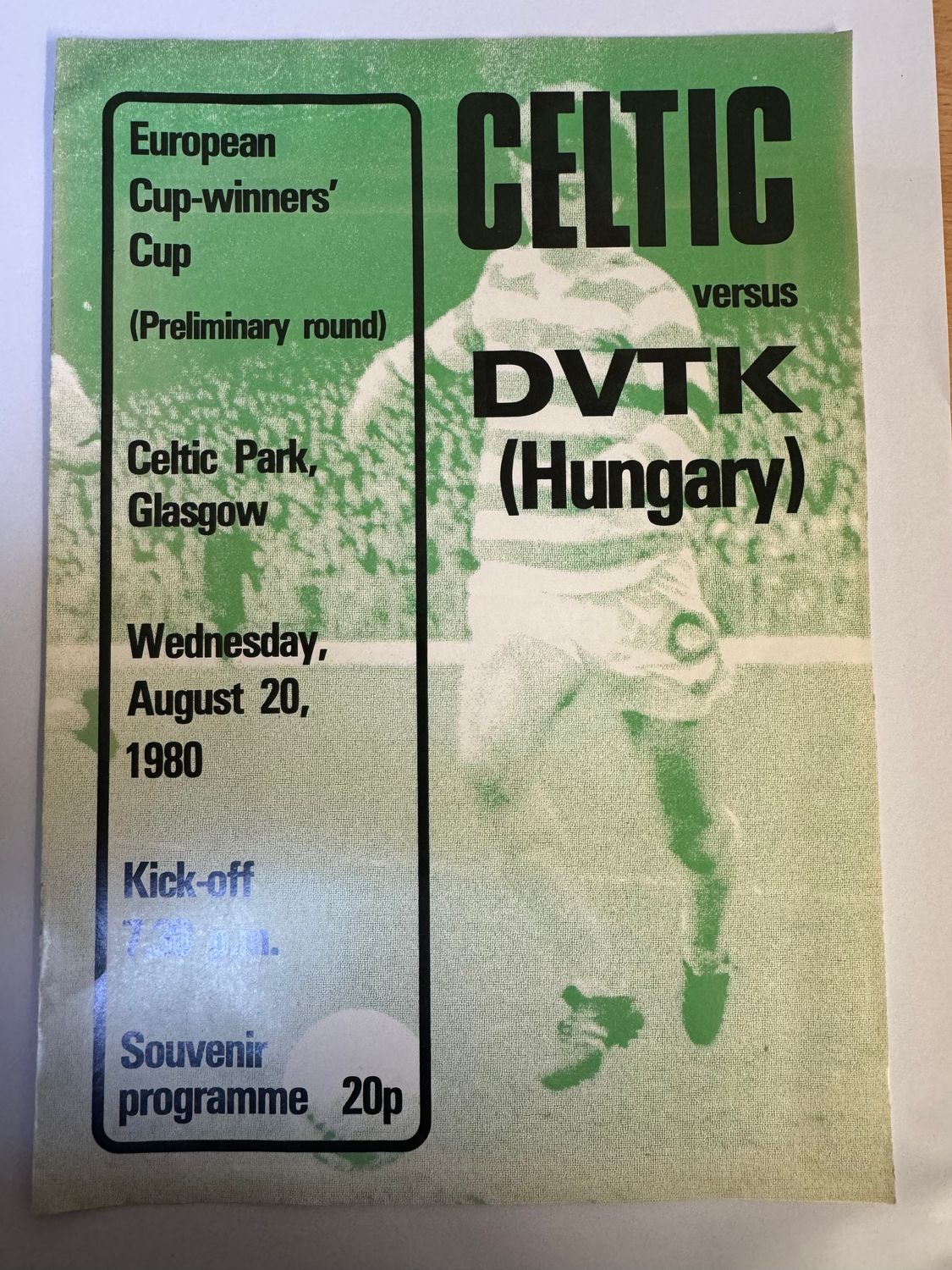 Celtic v DVTK - 20/8/80