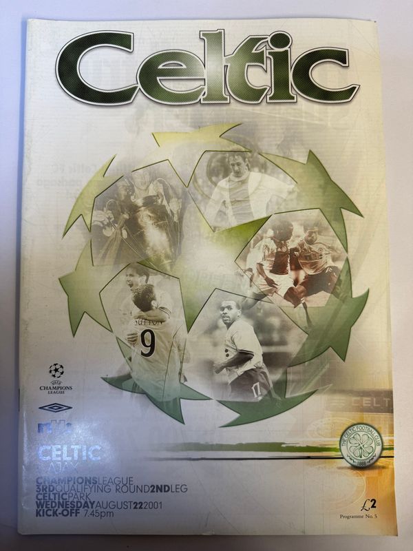 Celtic v Ajax - 22/8/01