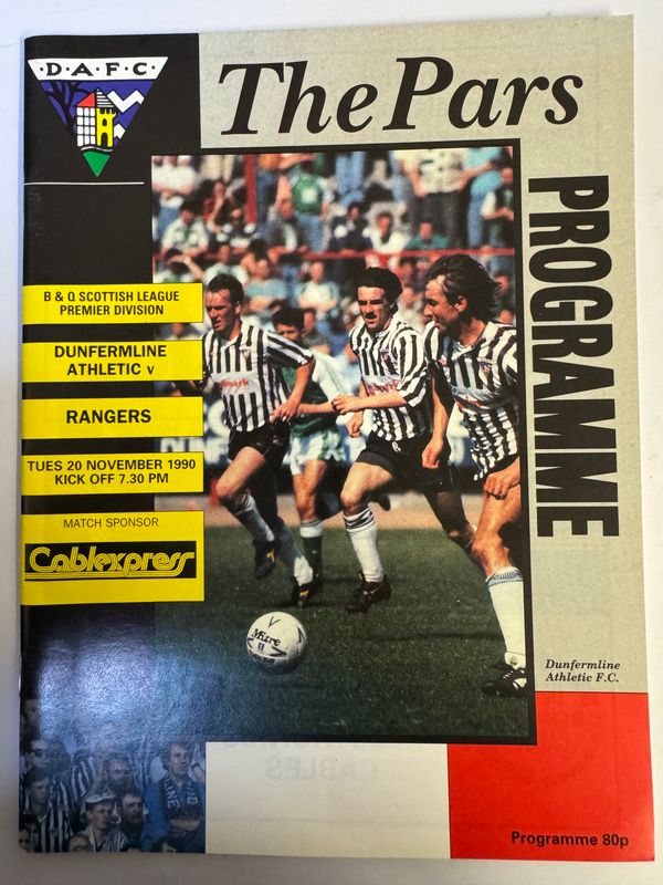 Dunfermline v Rangers - 20/11/90