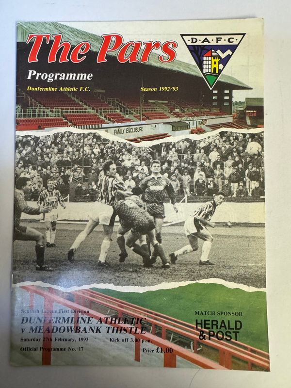 Dunfermline v Meadowbank - 27/2/93