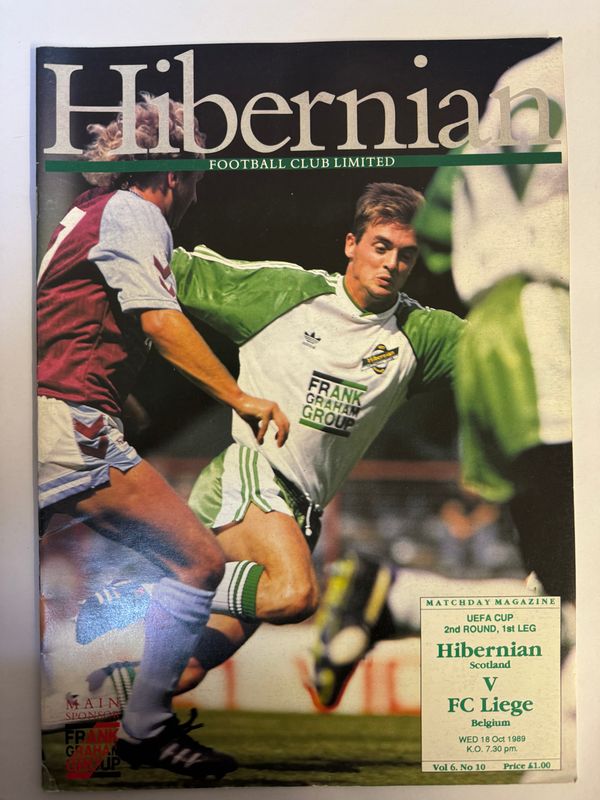 Hibernian v FC Liege - 18/10/89